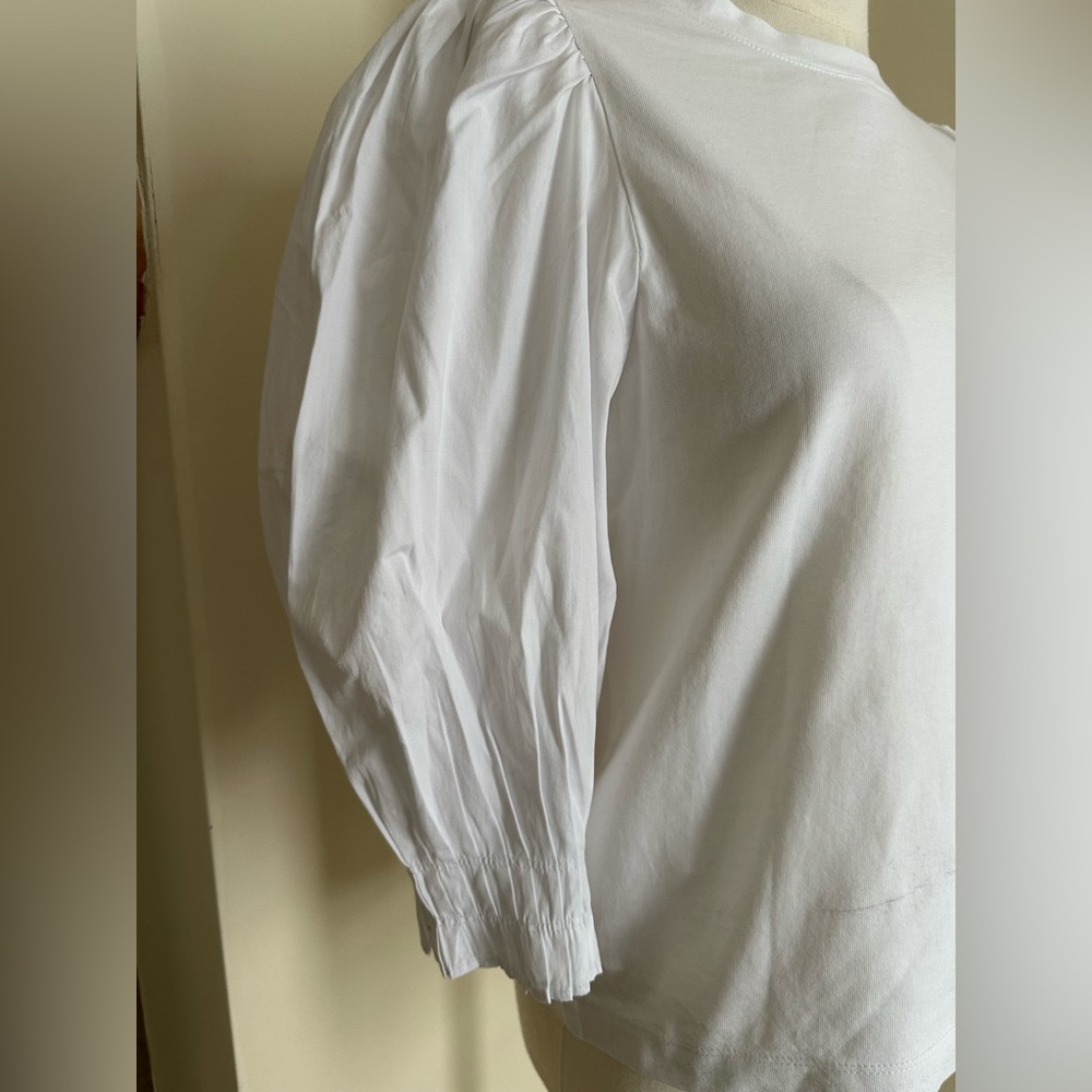 NWT Madewell Puff Sleeve Knit Top- Medium - Picture 4 of 8